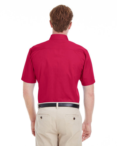 Harriton Men's Foundation 100% Cotton Short-Sleeve Twill Shirt with Teflon™