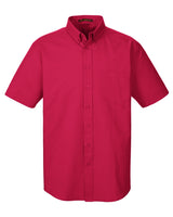 Harriton Men's Foundation 100% Cotton Short-Sleeve Twill Shirt with Teflon™ Harriton