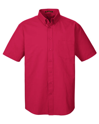 Harriton Men's Foundation 100% Cotton Short-Sleeve Twill Shirt with Teflon™