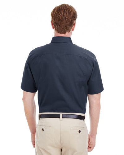 Harriton Men's Foundation 100% Cotton Short-Sleeve Twill Shirt with Teflon™