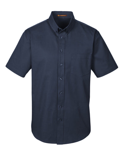 Harriton Men's Foundation 100% Cotton Short-Sleeve Twill Shirt with Teflon™