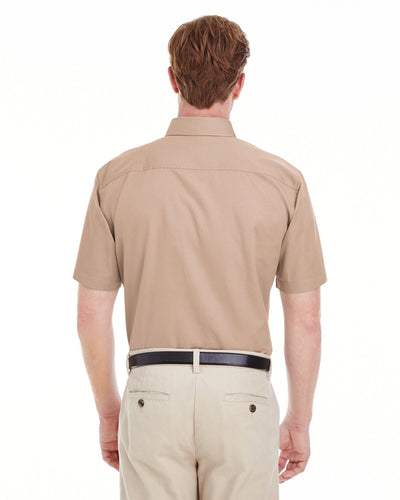 Harriton Men's Foundation 100% Cotton Short-Sleeve Twill Shirt with Teflon™