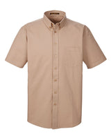 Harriton Men's Foundation 100% Cotton Short-Sleeve Twill Shirt with Teflon™ Harriton