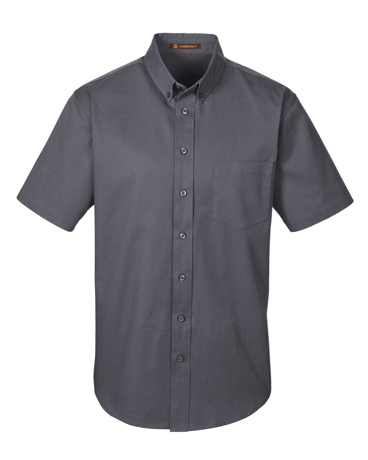Harriton Men's Foundation 100% Cotton Short-Sleeve Twill Shirt with Teflon™ Harriton