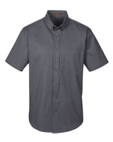Harriton Men's Foundation 100% Cotton Short-Sleeve Twill Shirt with Teflon™ Harriton
