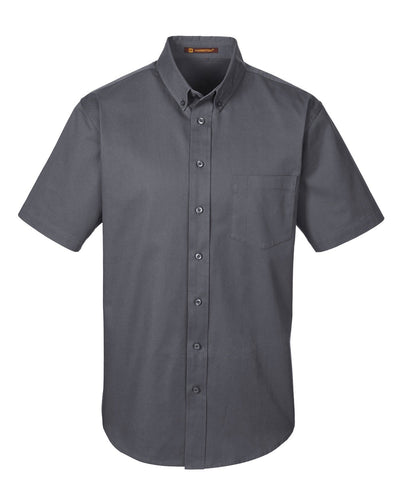 Harriton Men's Foundation 100% Cotton Short-Sleeve Twill Shirt with Teflon™