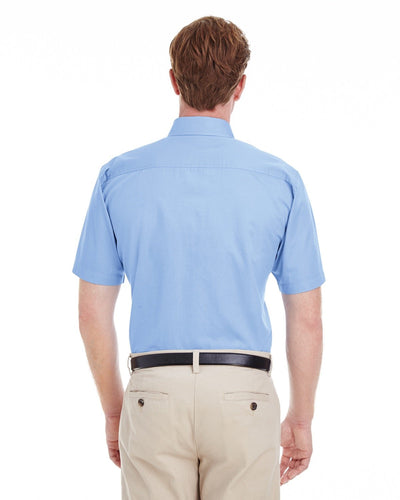 Harriton Men's Foundation 100% Cotton Short-Sleeve Twill Shirt with Teflon™