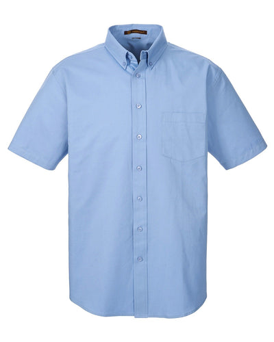 Harriton Men's Foundation 100% Cotton Short-Sleeve Twill Shirt with Teflon™