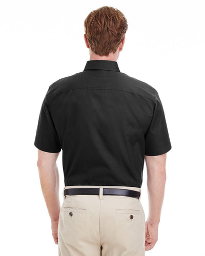 Harriton Men's Foundation 100% Cotton Short-Sleeve Twill Shirt with Teflon™
