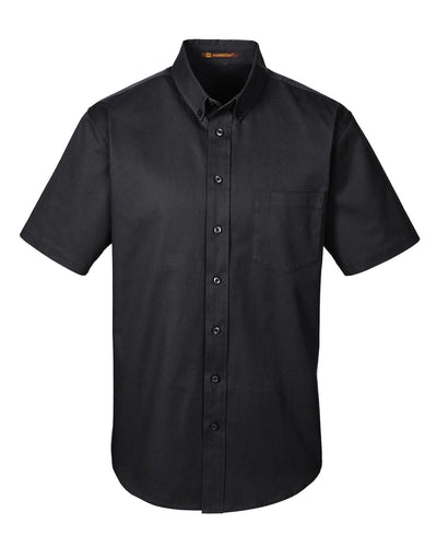 Harriton Men's Foundation 100% Cotton Short-Sleeve Twill Shirt with Teflon™