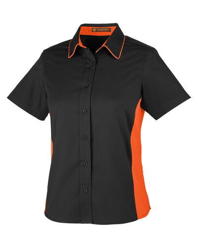 Harriton Ladies' Flash IL Colorblock Short Sleeve Shirt