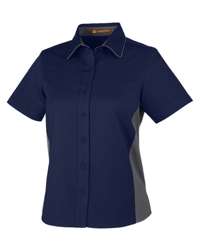 Harriton Ladies' Flash IL Colorblock Short Sleeve Shirt