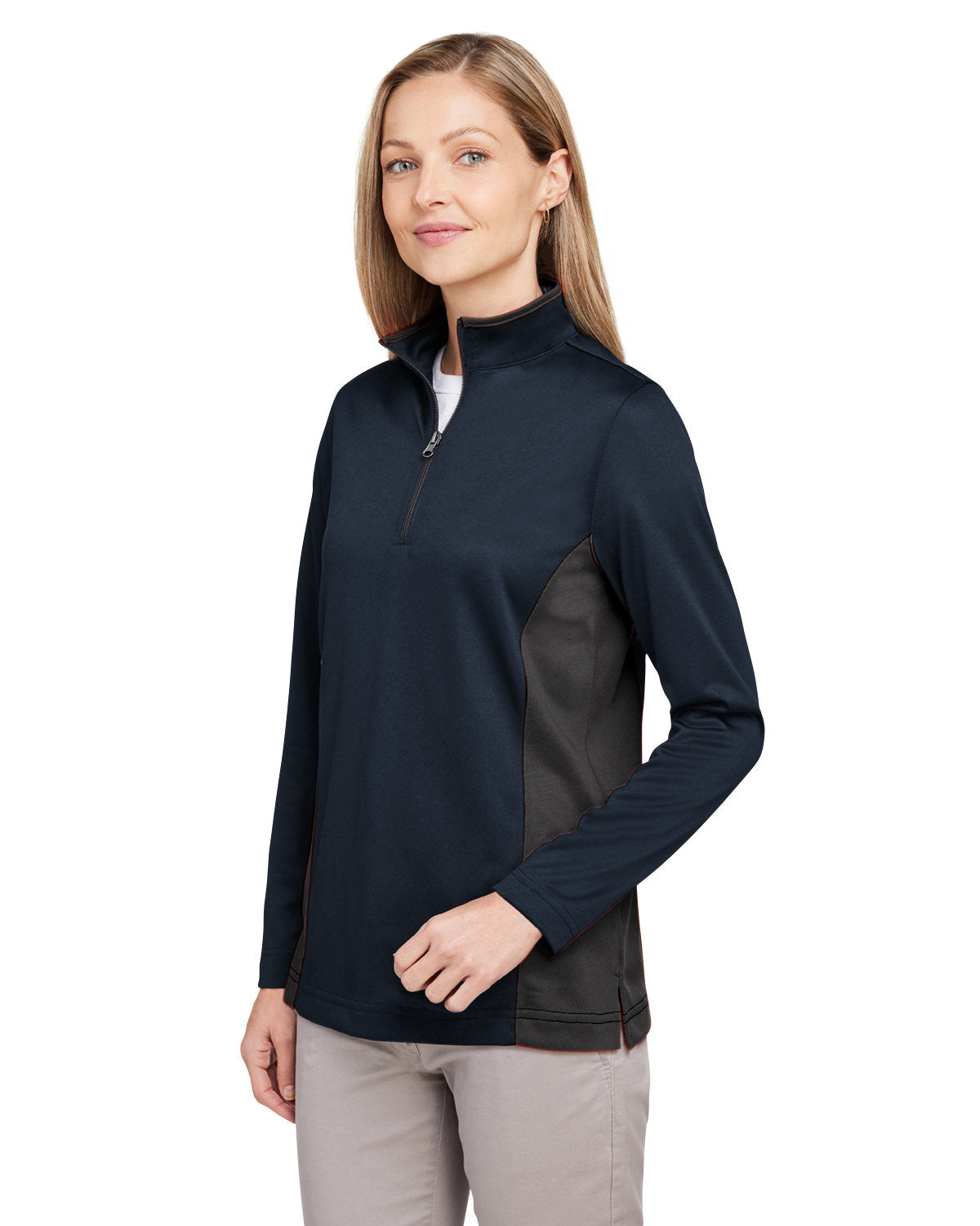 Harriton Ladies' Flash Snag Protection Plus IL Colorblock Quarter-Zip Harriton