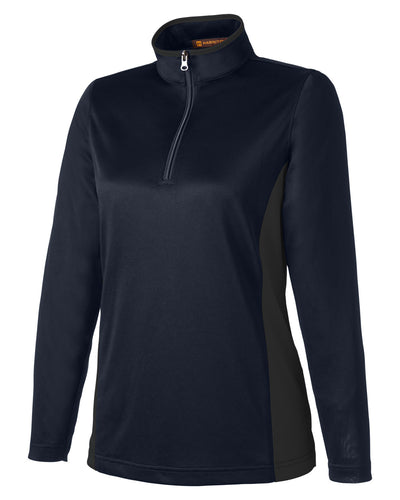 Harriton Ladies' Flash Snag Protection Plus IL Colorblock Quarter-Zip
