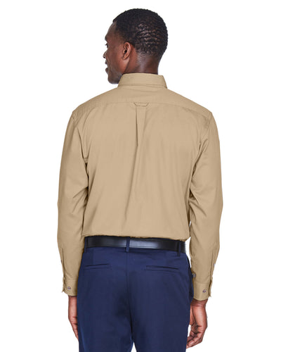 Harriton Men's Tall Easy Blend™ Long-Sleeve Twill Shirt with Stain-Release