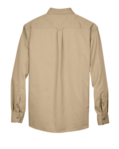 Harriton Men's Tall Easy Blend™ Long-Sleeve Twill Shirt with Stain-Release