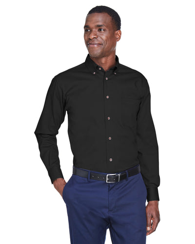 Harriton Men's Tall Easy Blend™ Long-Sleeve Twill Shirt with Stain-Release