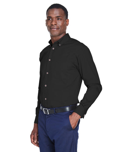 Harriton Men's Tall Easy Blend™ Long-Sleeve Twill Shirt with Stain-Release