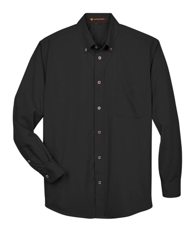 Harriton Men's Tall Easy Blend™ Long-Sleeve Twill Shirt with Stain-Release