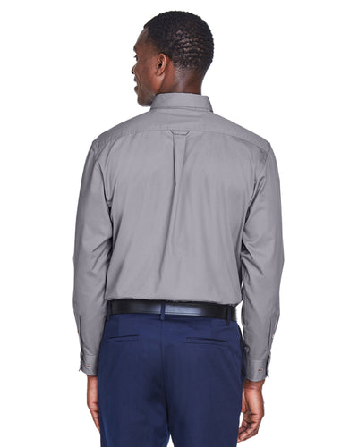 Harriton Men's Tall Easy Blend™ Long-Sleeve Twill Shirt with Stain-Release