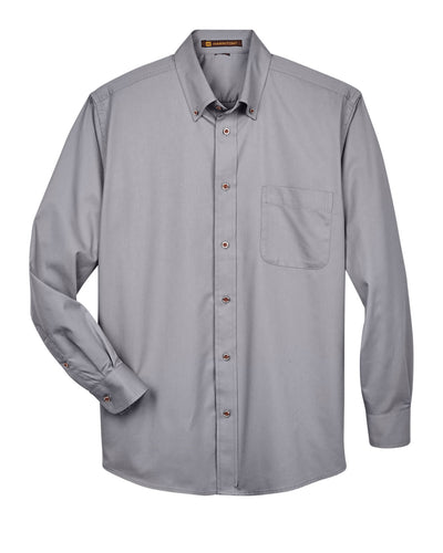 Harriton Men's Tall Easy Blend™ Long-Sleeve Twill Shirt with Stain-Release