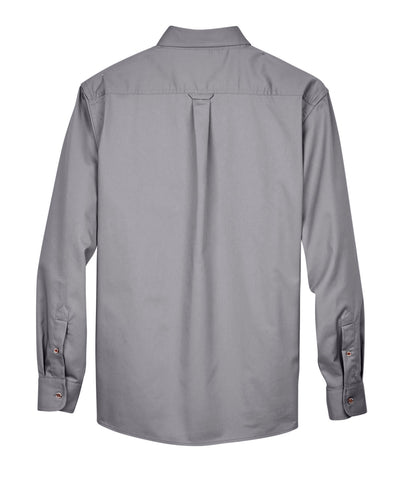 Harriton Men's Tall Easy Blend™ Long-Sleeve Twill Shirt with Stain-Release