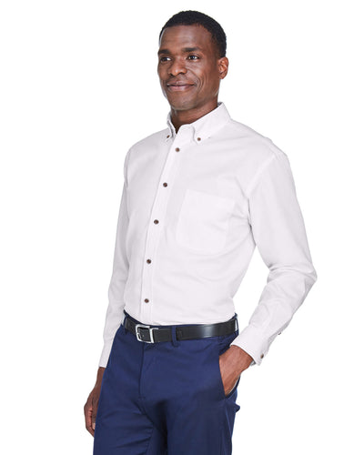 Harriton Men's Tall Easy Blend™ Long-Sleeve Twill Shirt with Stain-Release