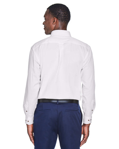 Harriton Men's Tall Easy Blend™ Long-Sleeve Twill Shirt with Stain-Release