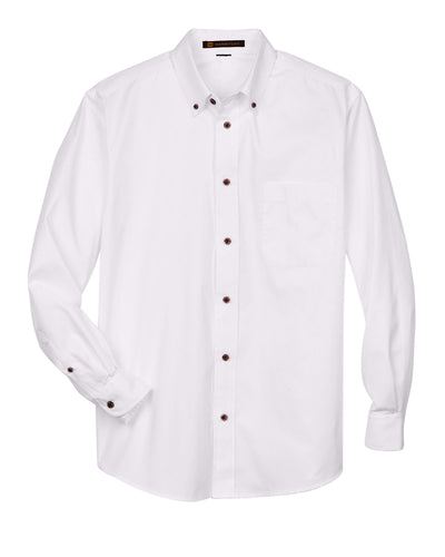 Harriton Men's Tall Easy Blend™ Long-Sleeve Twill Shirt with Stain-Release