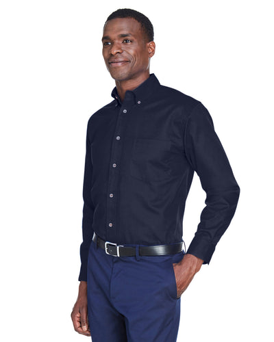Harriton Men's Tall Easy Blend™ Long-Sleeve Twill Shirt with Stain-Release