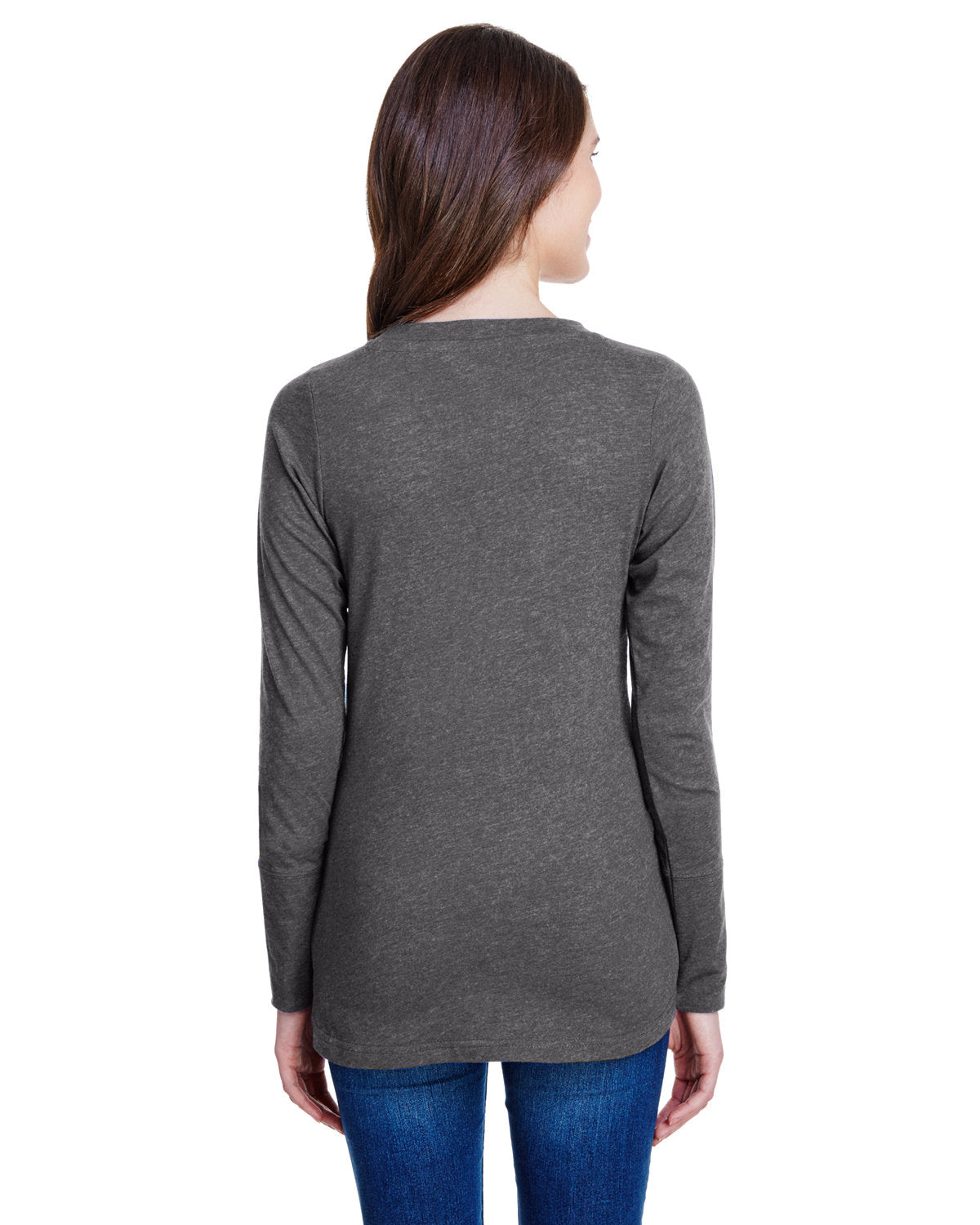 LAT Ladies' Long Sleeve Fine Jersey Lace-Up T-Shirt LAT