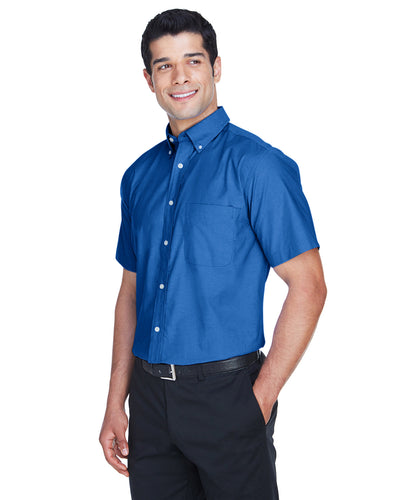 Harriton Men's Short-Sleeve Oxford with Stain-Release