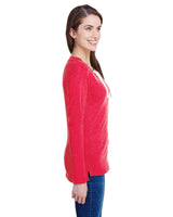 LAT Ladies' Long Sleeve Fine Jersey Lace-Up T-Shirt LAT