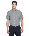 Harriton Men's Short-Sleeve Oxford with Stain-Release Harriton