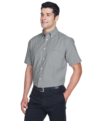 Harriton Men's Short-Sleeve Oxford with Stain-Release