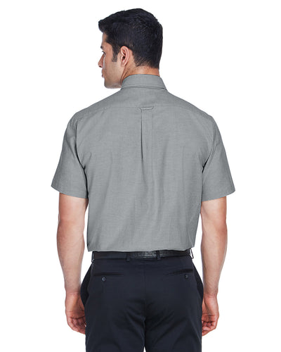 Harriton Men's Short-Sleeve Oxford with Stain-Release