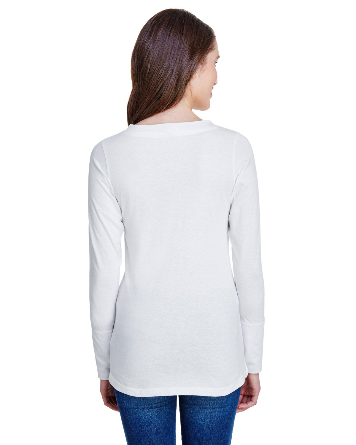 LAT Ladies' Long Sleeve Fine Jersey Lace-Up T-Shirt LAT