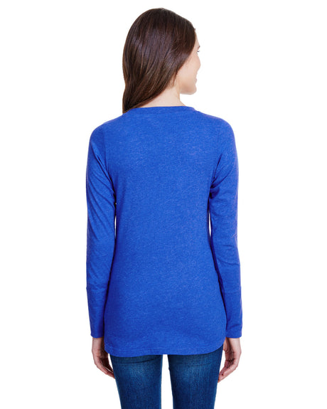 LAT Ladies' Long Sleeve Fine Jersey Lace-Up T-Shirt LAT