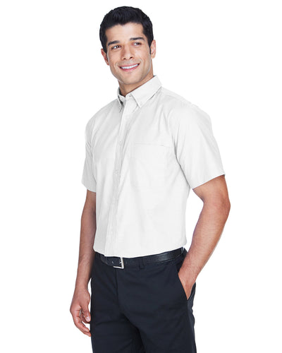 Harriton Men's Short-Sleeve Oxford with Stain-Release