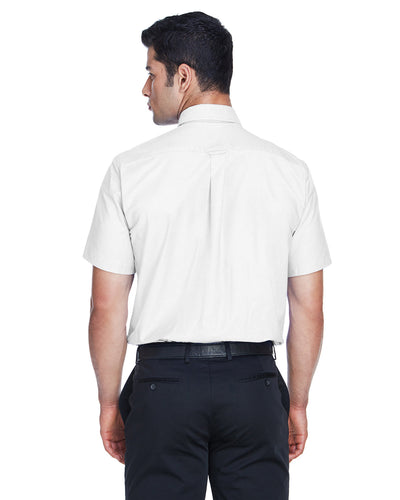Harriton Men's Short-Sleeve Oxford with Stain-Release