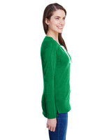LAT Ladies' Long Sleeve Fine Jersey Lace-Up T-Shirt LAT