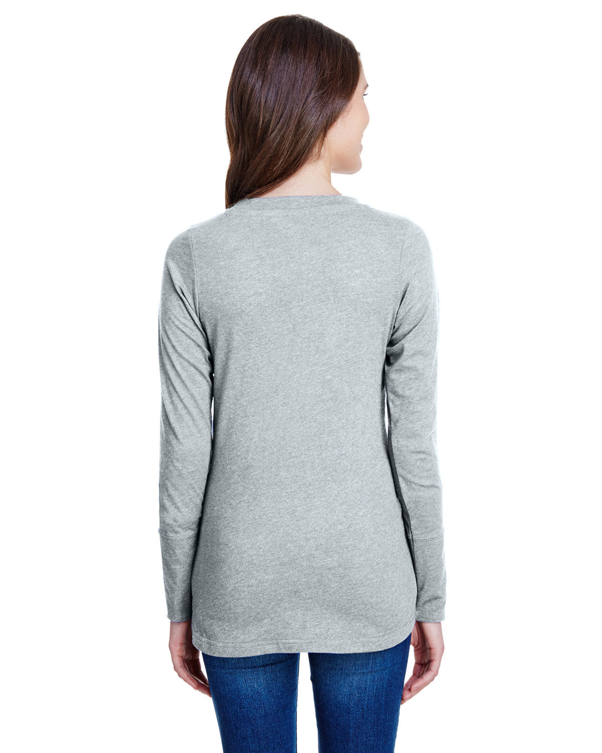 LAT Ladies' Long Sleeve Fine Jersey Lace-Up T-Shirt LAT