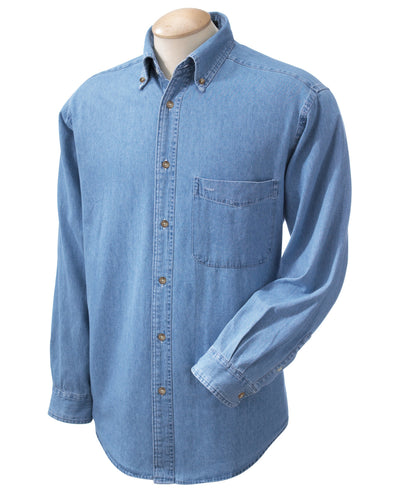 Harriton Men's 6.5 oz. Long-Sleeve Denim Shirt