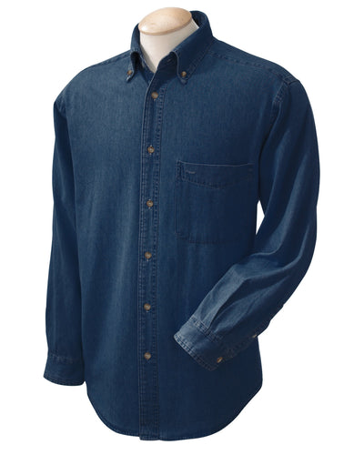 Harriton Men's 6.5 oz. Long-Sleeve Denim Shirt
