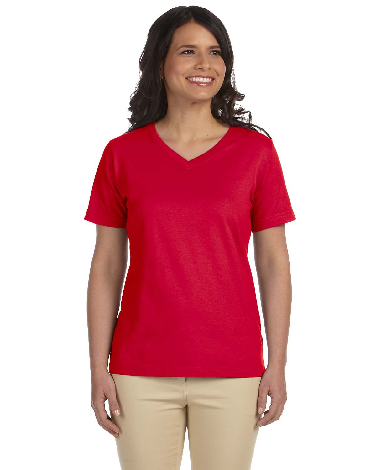 LAT Ladies' Premium Jersey V-Neck T-Shirt LAT