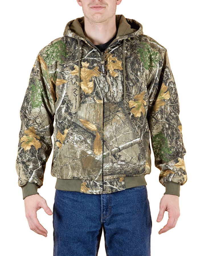 Berne Men's Tall Highland Washed Cotton Duck Hooded Jacket Berne