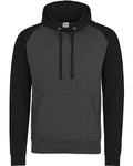 AWDis Adult 80/20 Midweight Contrast Baseball Hooded Sweatshirt AWDis
