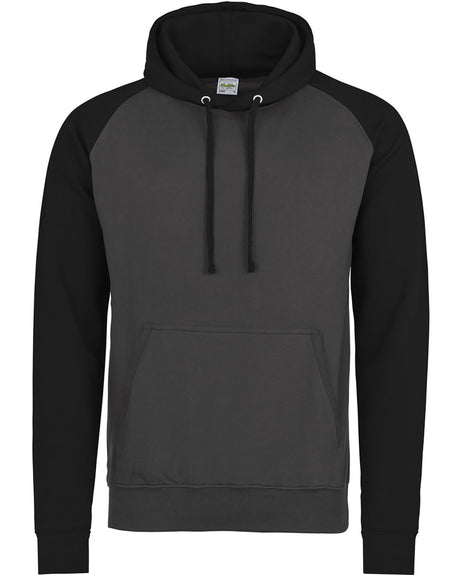 AWDis Adult 80/20 Midweight Contrast Baseball Hooded Sweatshirt AWDis
