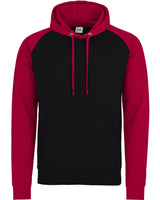 AWDis Adult 80/20 Midweight Contrast Baseball Hooded Sweatshirt AWDis