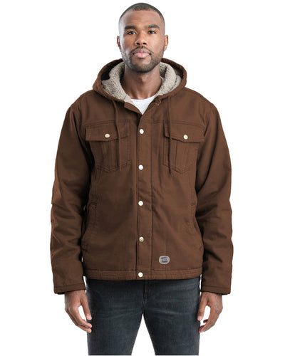 Berne Men's Vintage Washed Sherpa-Lined Hooded Jacket